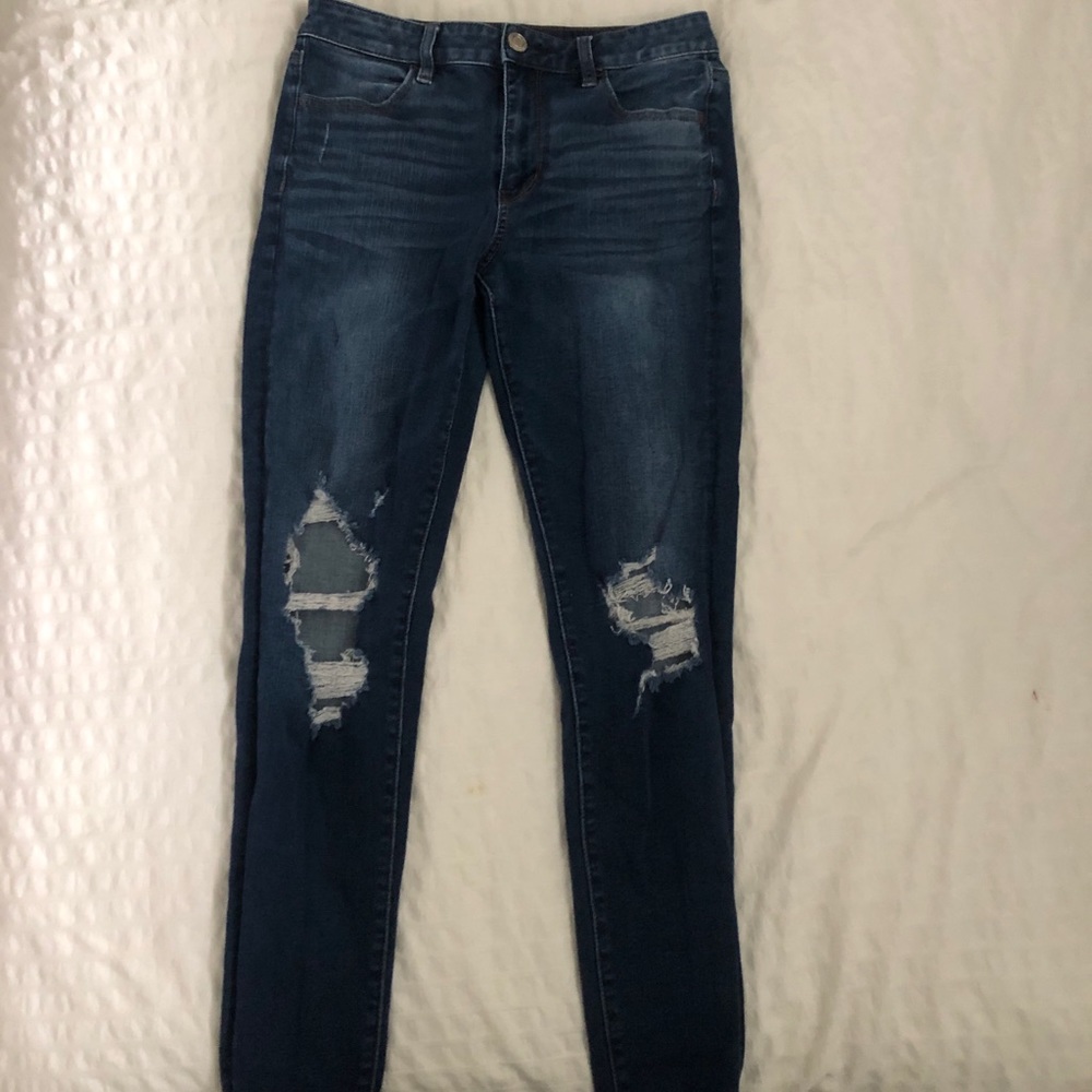 American eagle dark blue jeans